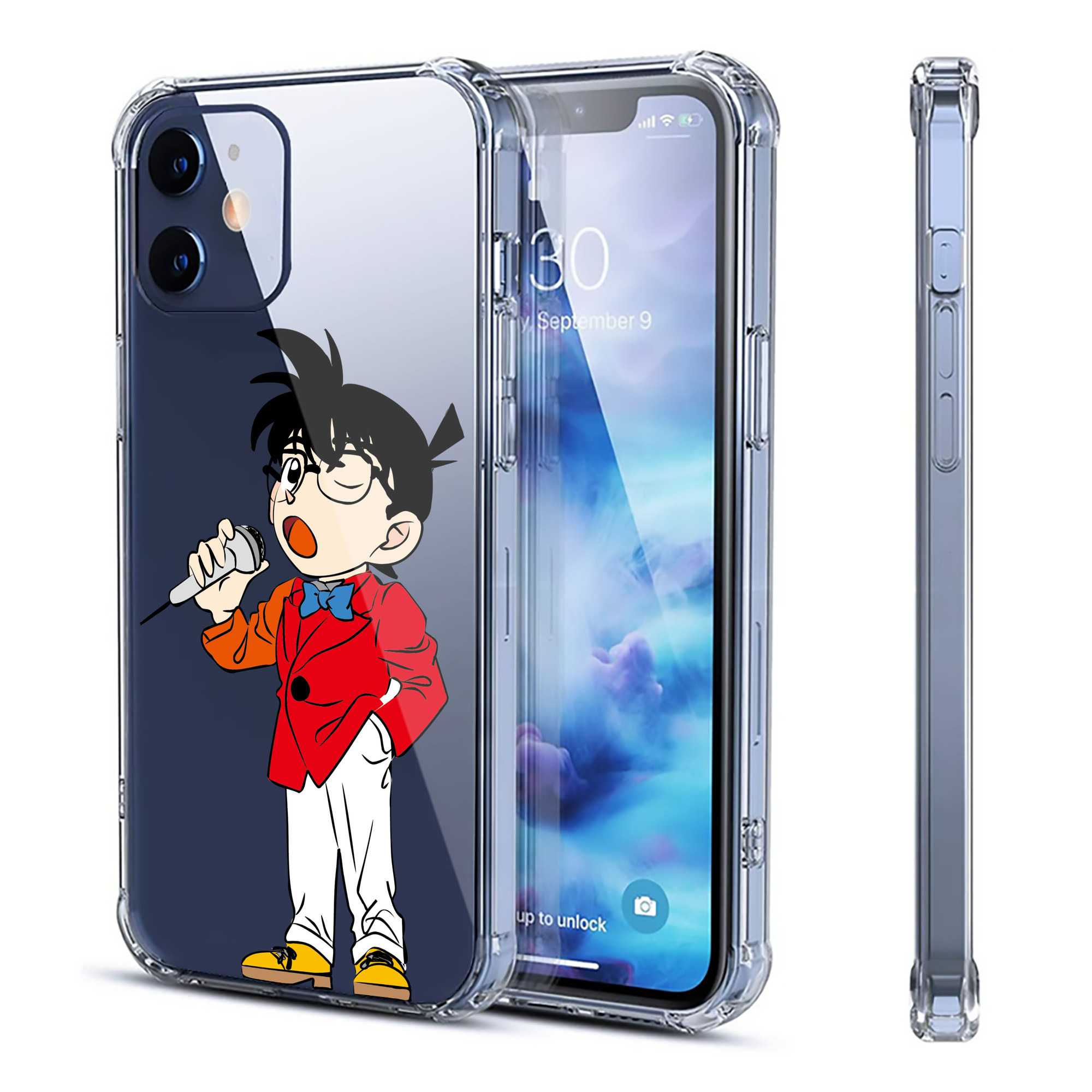 （画像用） 名探偵コナン 江戸川 コナン Detective Conan Conan Edogawa 【iPhone 12シリーズ対応】透明スマホケース（クリアソフトケース）